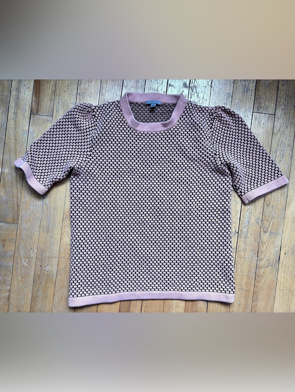 COS Honeycomb Knit Sweater Pink & Black